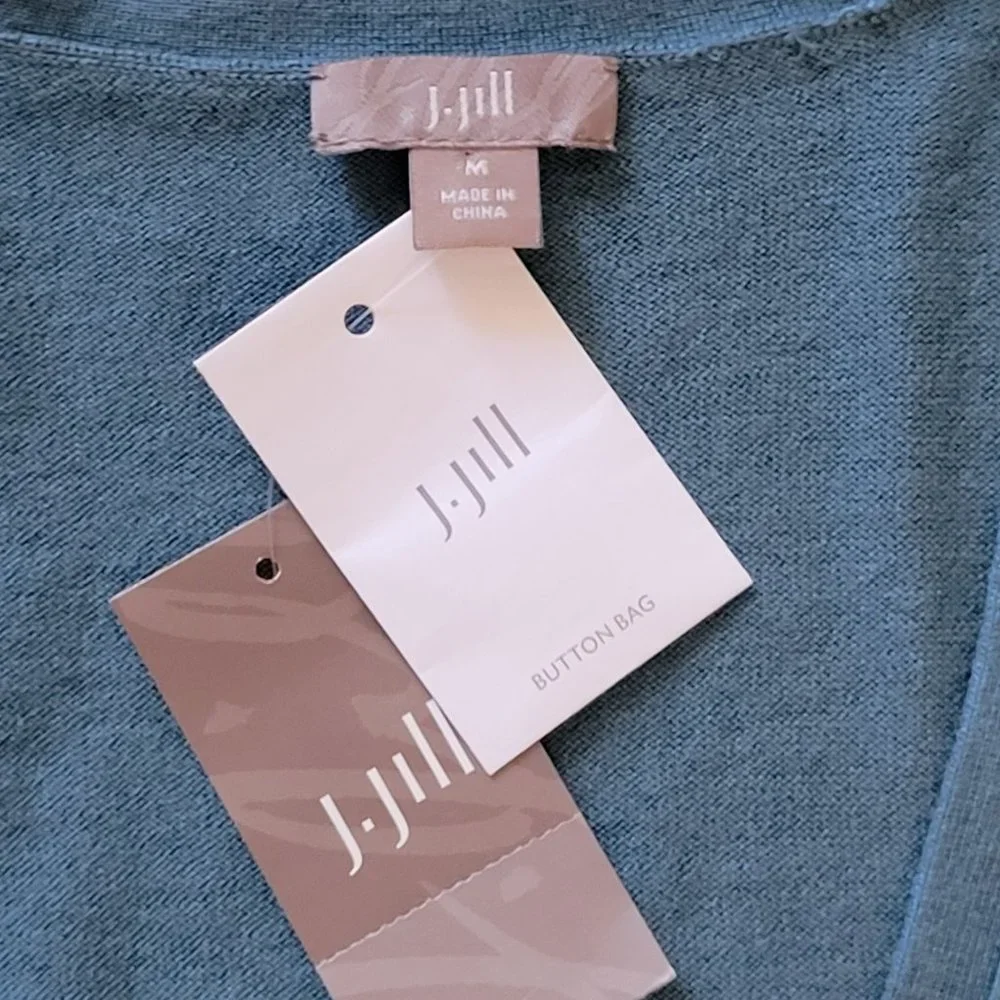 NWT J.JILL Cardigan Sweater Gorgeous Color  Sz M  Silk Cotton Cashmere NEW - Picture 3 of 7